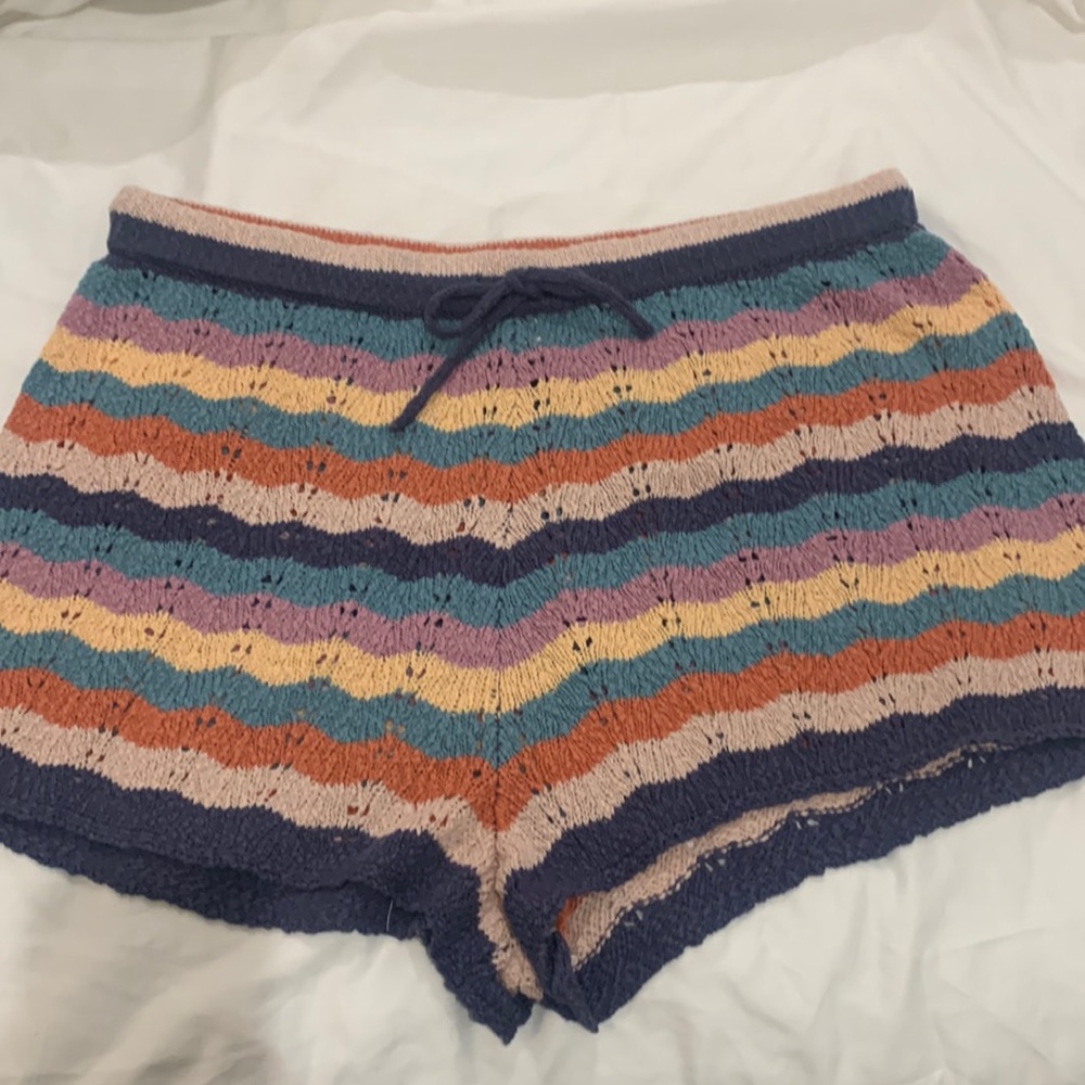 Beach crocheted multicolored shorts.Aerie size XL. Soft and easy to throw on.New